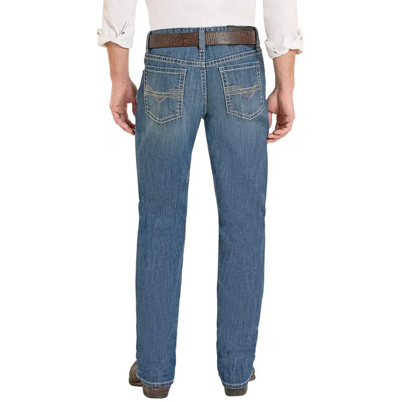 Men's Rock and Roll High Rise Regular Fit Classic Pocket Tapered Bootcut Jeans BMHPD08578