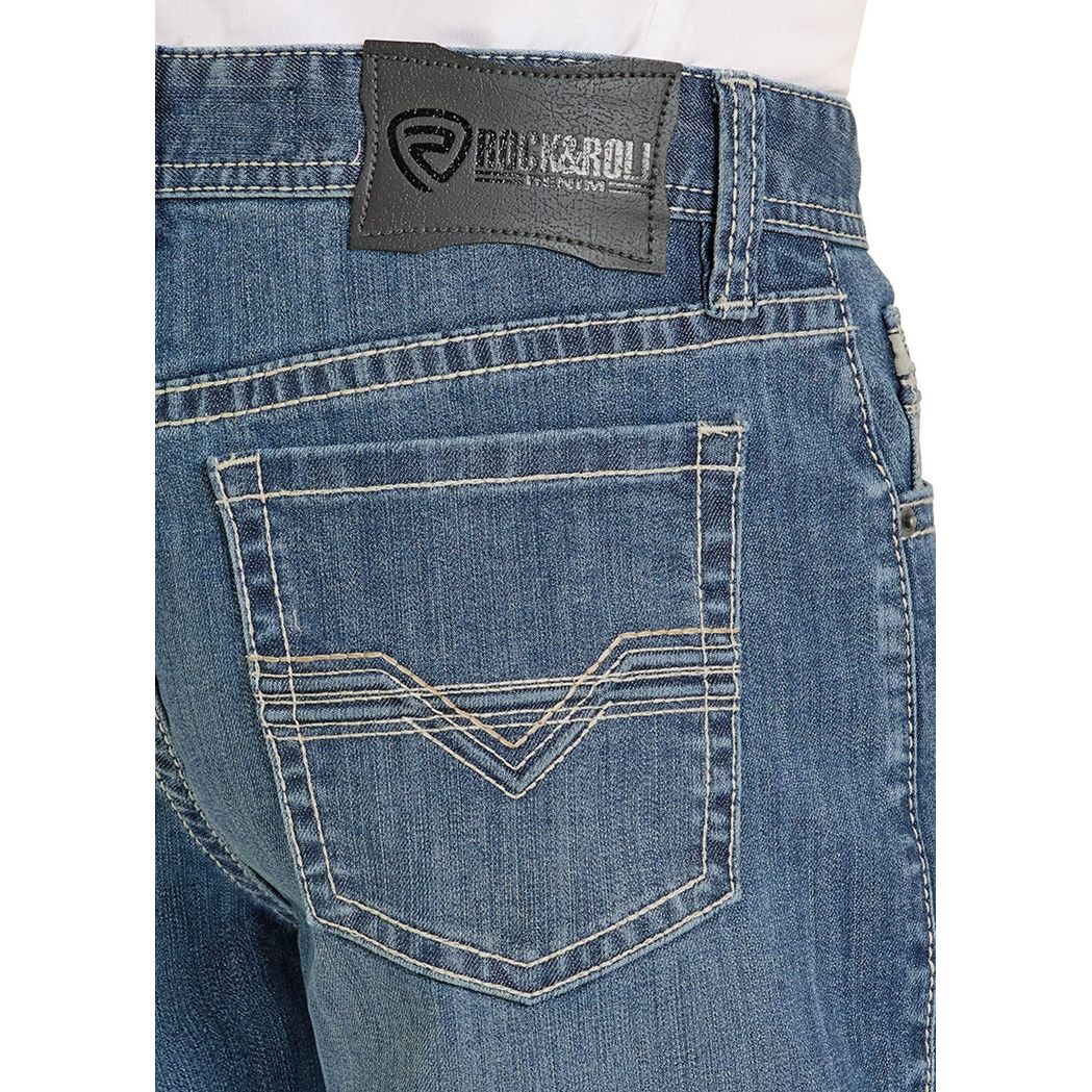 Men's Rock and Roll High Rise Regular Fit Classic Pocket Tapered Bootcut Jeans BMHPD08578