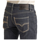 Men's Rock and Roll Denim Regular Fit Dark Wash Stackable Bootcut Jeans BMSPD04251 - Crazy House Western Wear