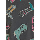 Women's Rock and Roll Denim Boot Printed Graphic T-shirt BW21T08120