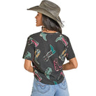 Women's Rock and Roll Denim Boot Printed Graphic T-shirt BW21T08120