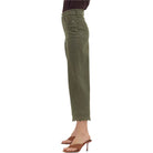 Women's Entro High Waist Ankle Length Olive Green Pants P26396 - Crazy House Western Wear