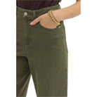 Women's Entro High Waist Ankle Length Olive Green Pants P26396 - Crazy House Western Wear