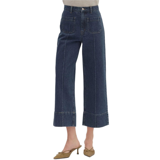 Women's Entro Solid Wide Leg Ankle-length Pants P27096