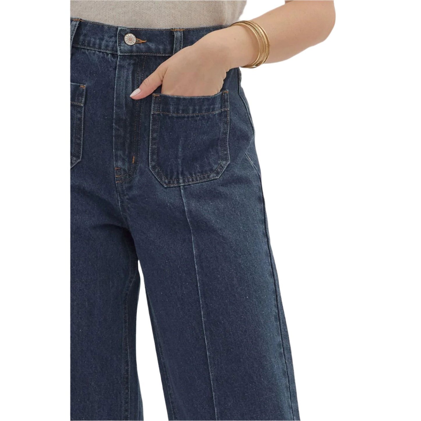 Women's Entro Solid Wide Leg Ankle-length Pants P27096