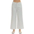 Women's Entro Black and White Polka Dot Cropped Wide Leg Pants P30809