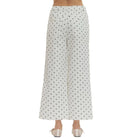Women's Entro Black and White Polka Dot Cropped Wide Leg Pants P30809