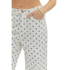 Women's Entro Black and White Polka Dot Cropped Wide Leg Pants P30809