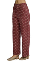 Entro Women's Burgundy Polka Dot Wide Leg Pants 