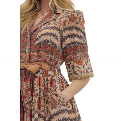 Women's Entro Printed Short Sleeve Mini Dress
