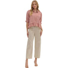 Women's Entro Stripe Patterned Ruffle Blouse T27230 - Crazy House Western Wear