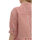 Women's Entro Stripe Patterned Ruffle Blouse T27230 - Crazy House Western Wear