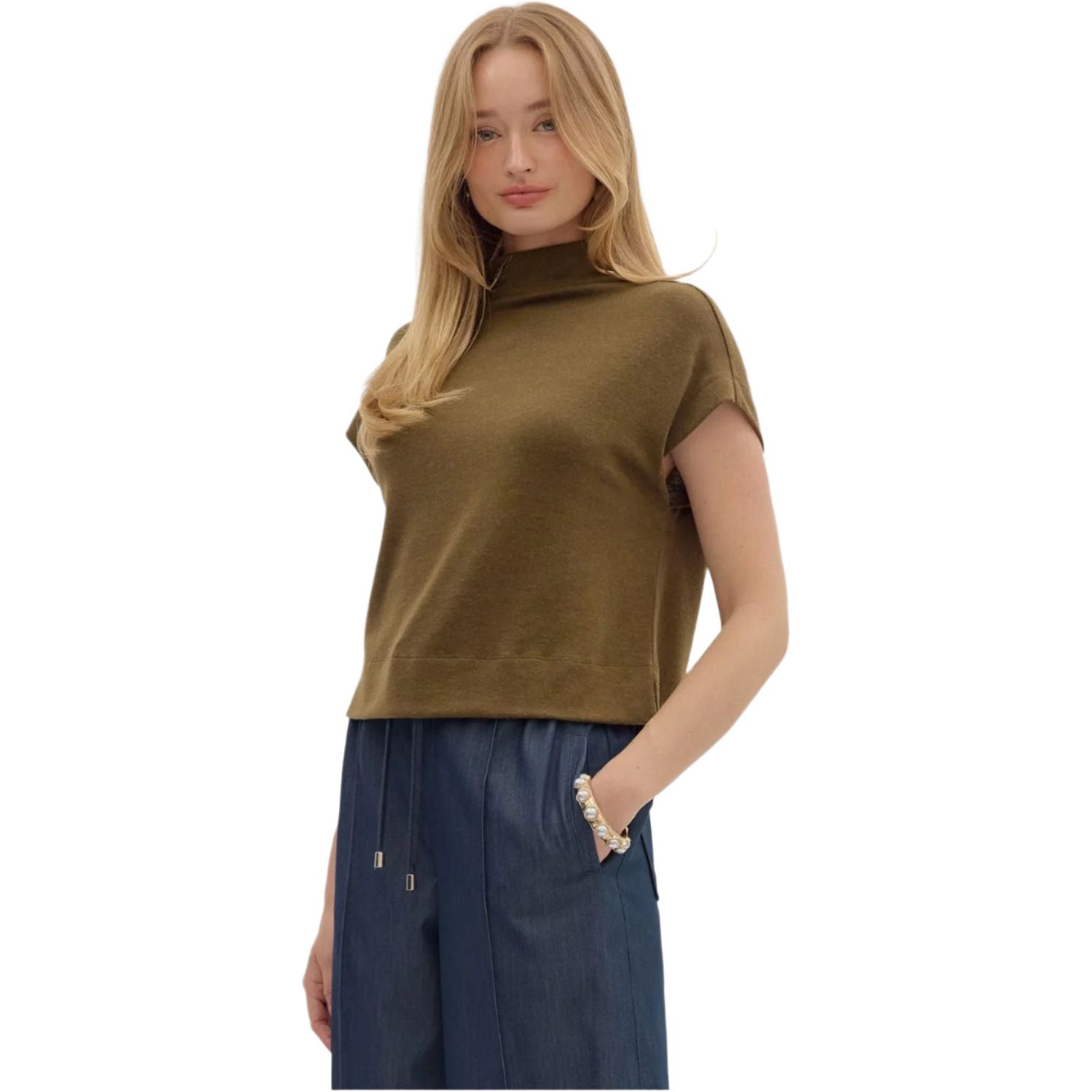 Women's Entro Solid Knit Pullover Top T27642 - Crazy House Western Wear