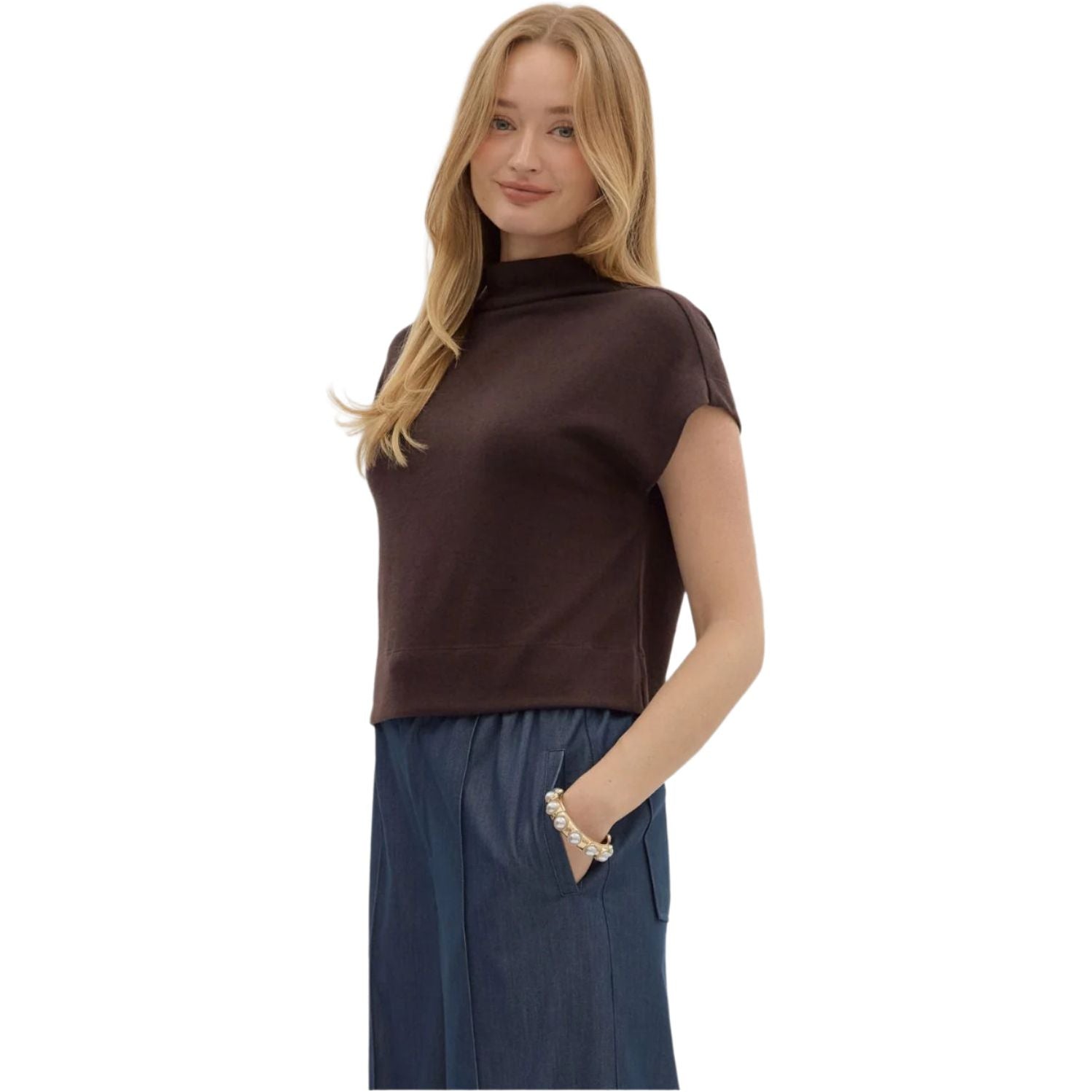 Women's Entro Solid Knit Pullover Top T27642 - Crazy House Western Wear