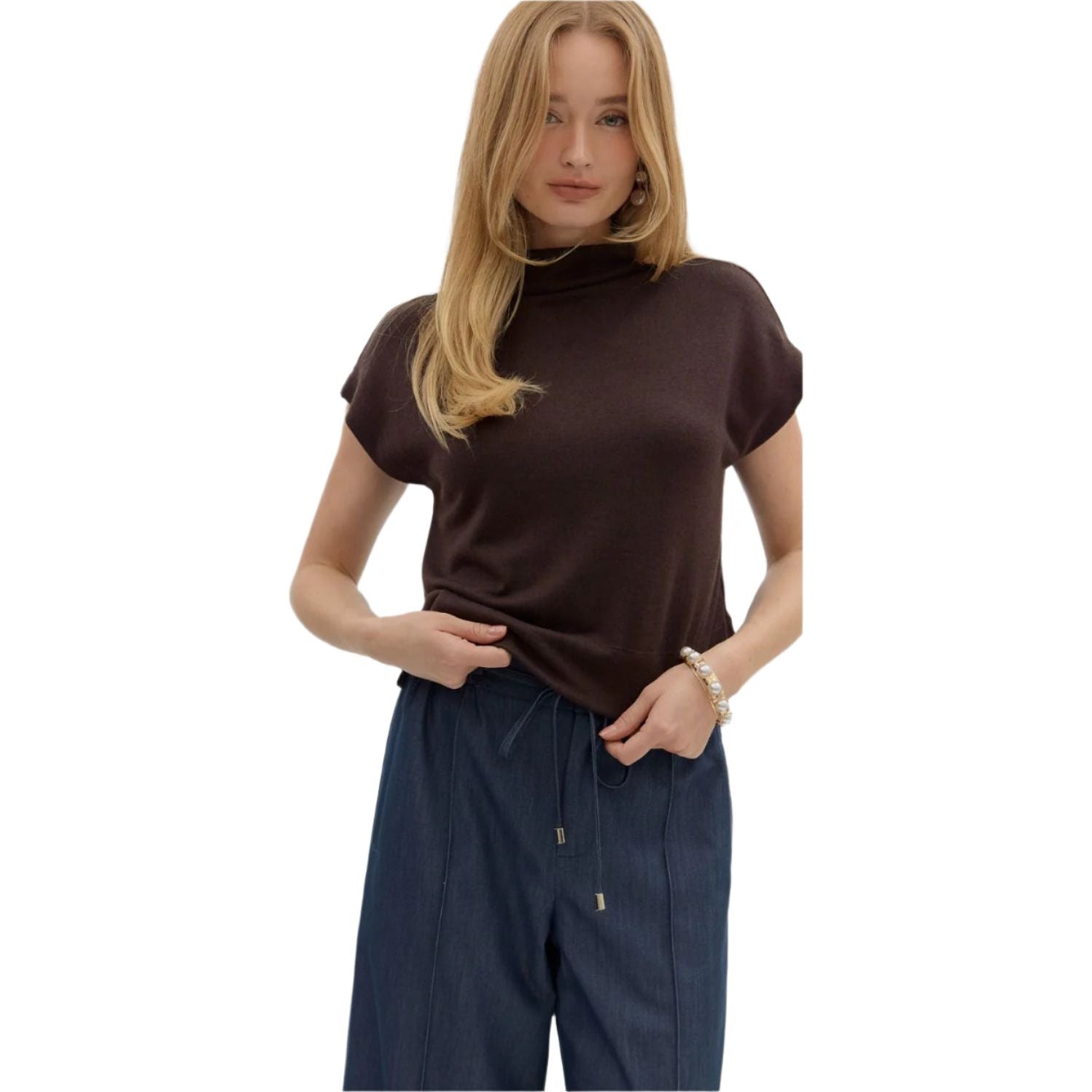 Women's Entro Solid Knit Pullover Top T27642 - Crazy House Western Wear