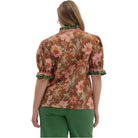 Women's Entro Floral Print Shoulder Puff Sleeve Top T27949P - Crazy House Western Wear