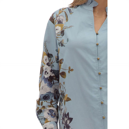 Women's Entro Long Sleeve Floral Chambray Shirt T28313
