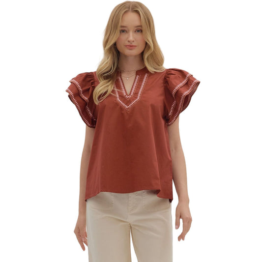 Women's Entro Solid Layered Blouse T28375