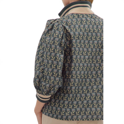 Women's Entro Floral Print 3/4 Puff Sleeve Top 