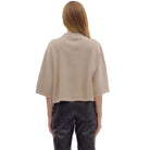 Women's Entro Stone Solid Sleeve Knit V-neck Top 