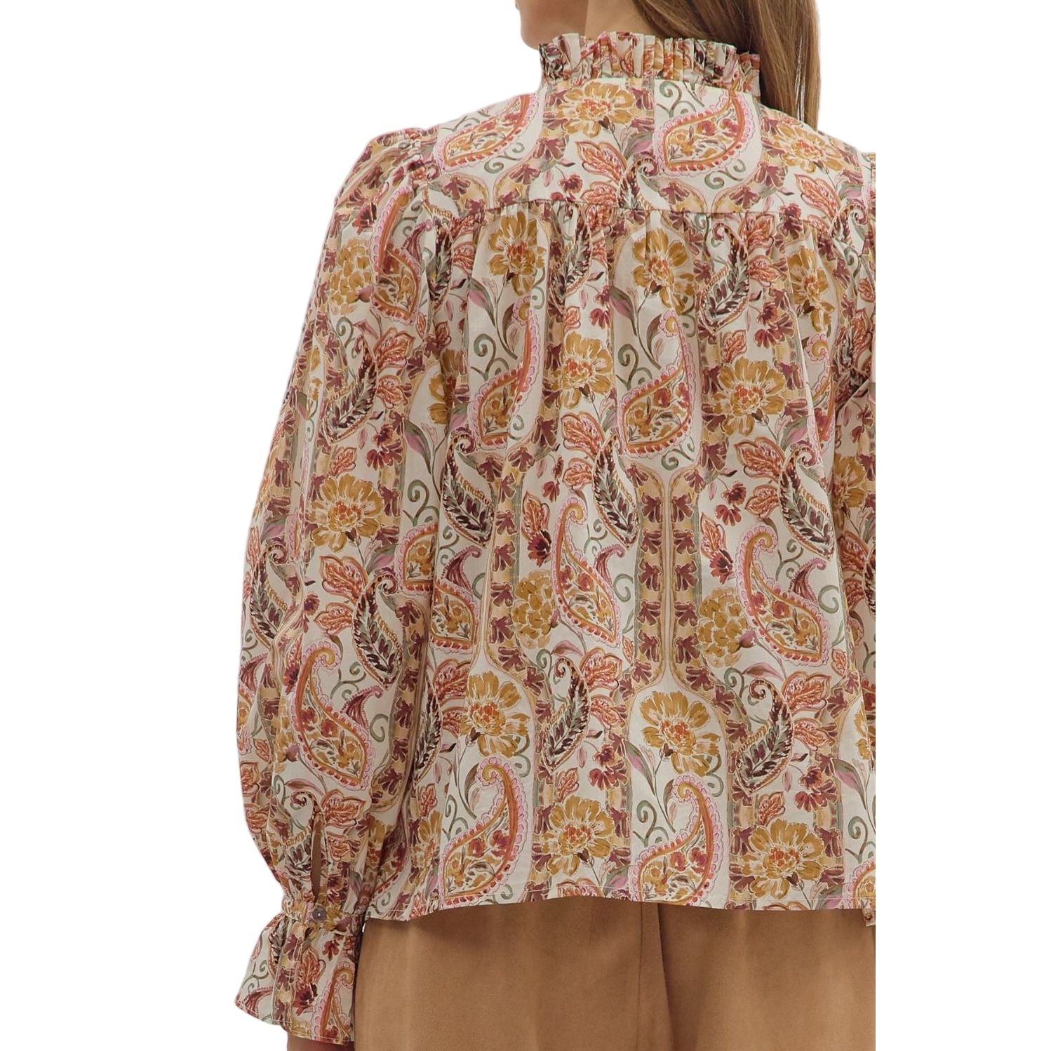 Women's Entro Paisley Print Long Sleeve Blouse T29010