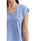 Women's Entro V-neck Solid Cap Sleeve Top T31008