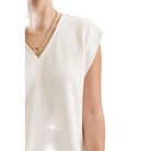 Women's Entro V-neck Solid Cap Sleeve Top T31008