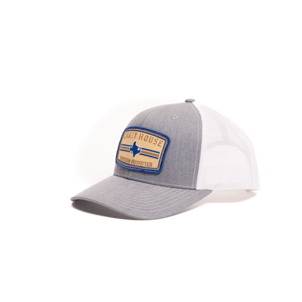 Crazy House Unisex Grey and White Snapback with Outfitter Patch - Crazy House Western Wear