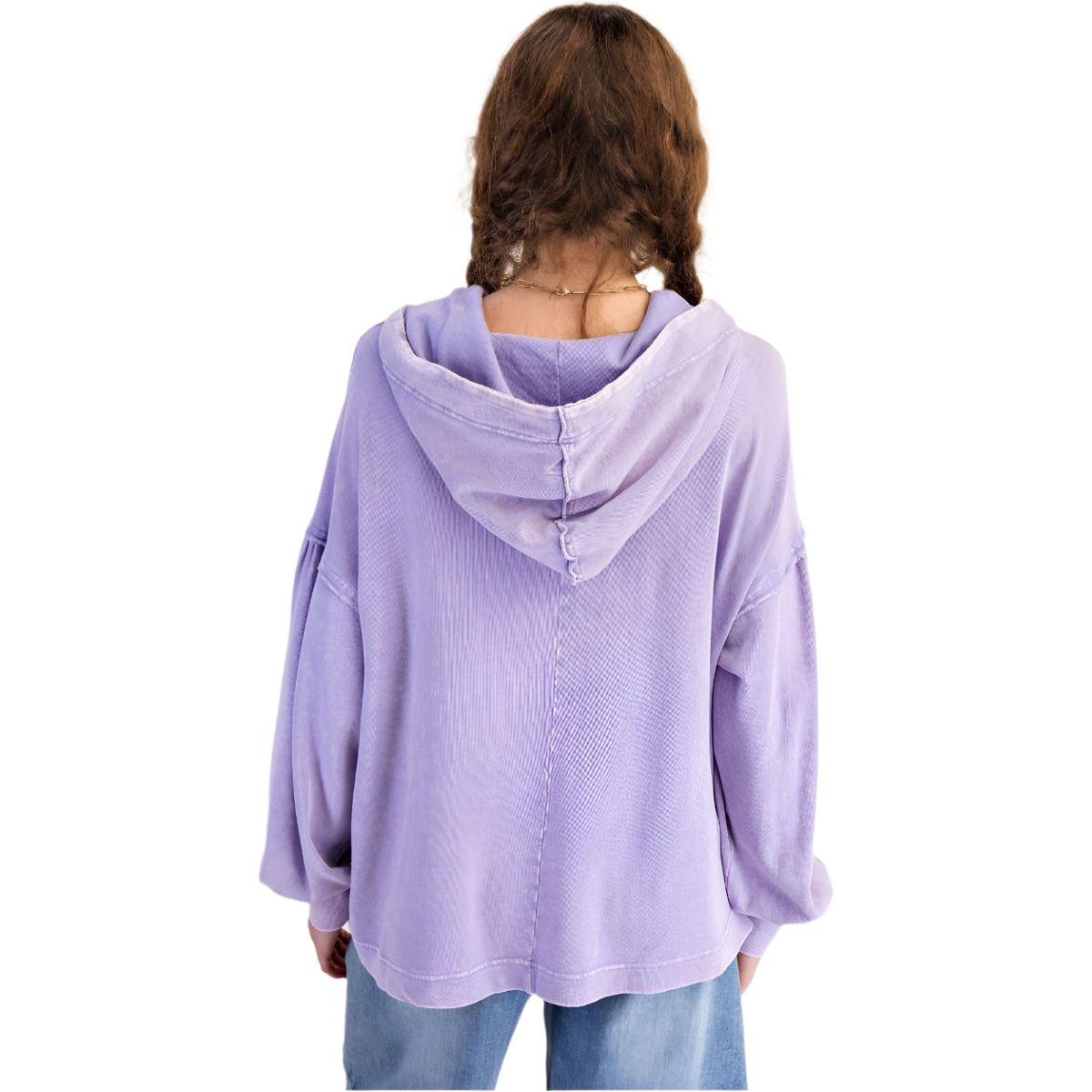 Women's Easel Lavender Hoodie With Bow Patch ET26781 - Crazy House Western Wear
