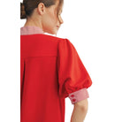 Women's Red Stripe Contrast Accent Solid Top B13435-RED