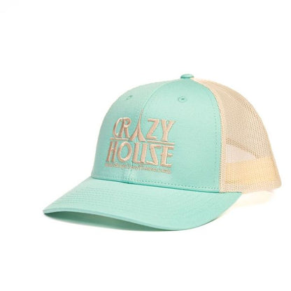 Light Blue Trucker Snapback with Crazy House Stitching - Crazy House Western Wear