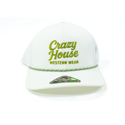Crazy House White Mesh Snapback Cap