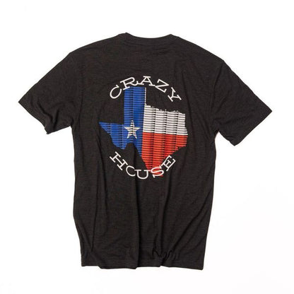 Black Crazy House Specialty T-shirt with Texas On The Back - Crazy House Western Wear
