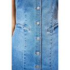 Women's V-neck Button Up Sleeveless Denim Mini Dress 23477D - Crazy House Western Wear