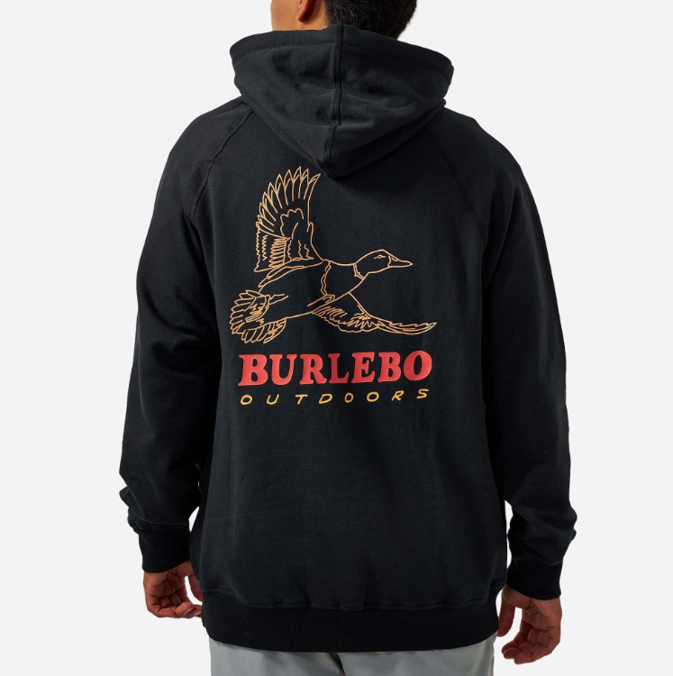 Burlebo Men's Black Duck Wild Fleece Hoodie FH-DKW-BLK