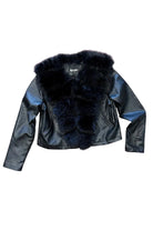 TwoFly Women's Black Fur Crop Jacket 