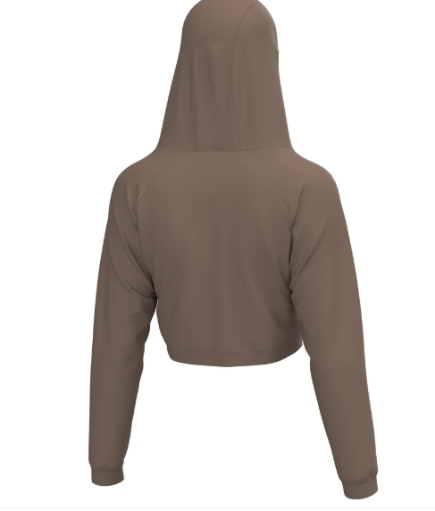 Local Girl Women's Cocoa Velvet Fleece Cropped Hoodie L5130016-COCO