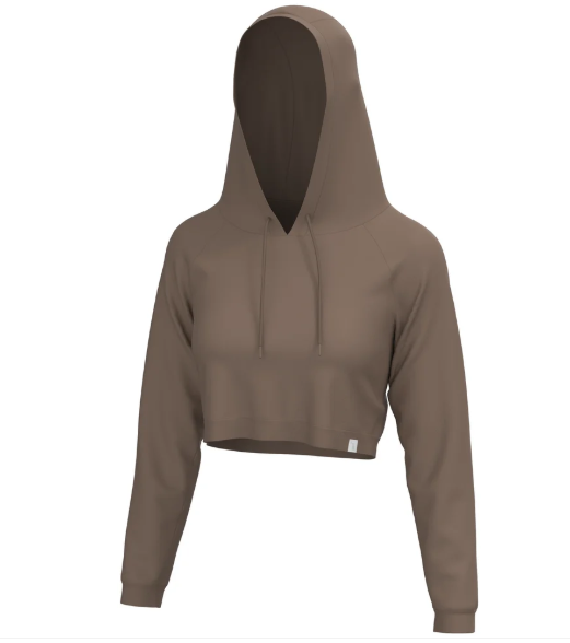 Local Girl Women's Cocoa Velvet Fleece Cropped Hoodie L5130016-COCO