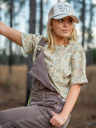 Local Girl Women's Forest Camo Desert Boxy Crop T-shirt L5110000-FCD