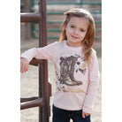 Girl's Cinch Light Pink "Boots & Bows" T-shirt CTK8860006