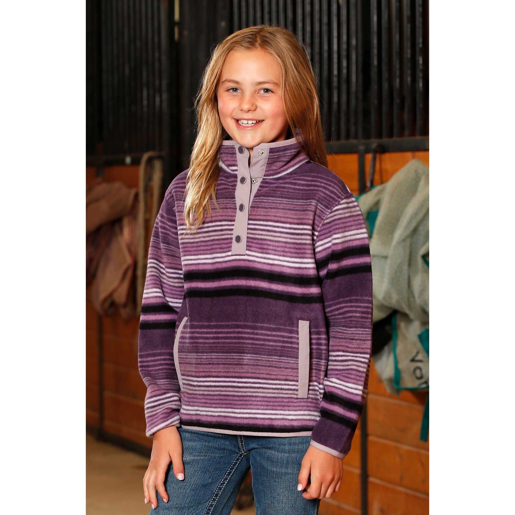Girl's Cinch Purple Fleece Pullover