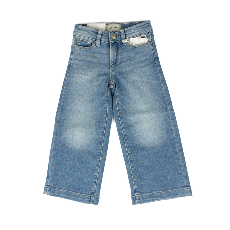 Girl's DL1961 Mid Wash Lily Wide Leg Jeans 27676