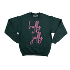 Girl's Green Long Sleeve Holly Jolly Sweatshirt