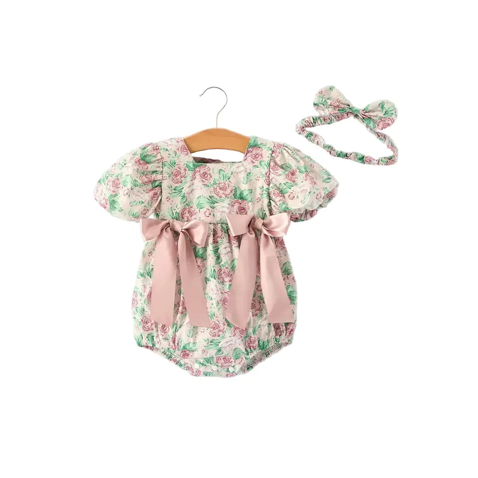 Girl's Infant Vintage Rose Romper