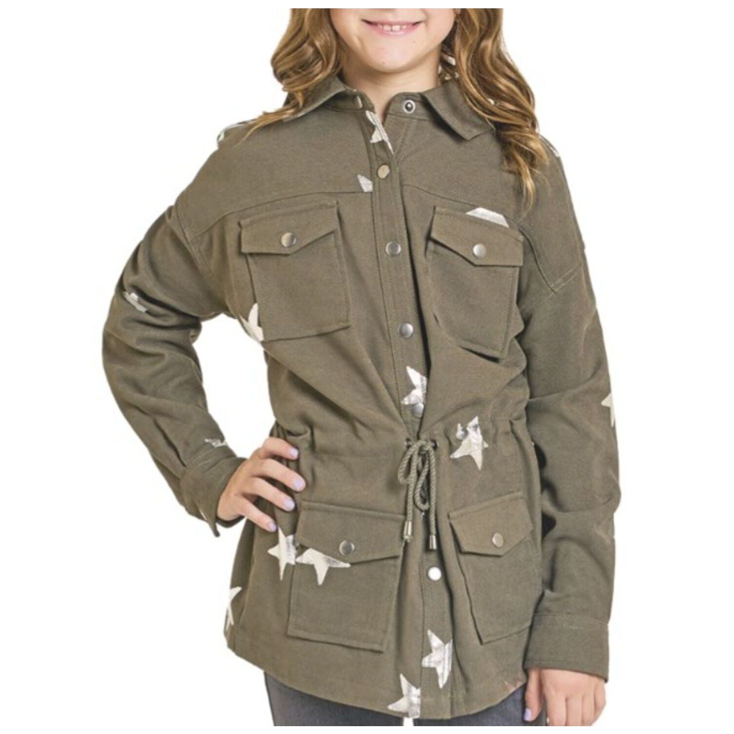 Girl's Panhandle Star Printed Cargo Jacket BG92C07004
