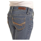 Girl's Rock and Roll Denim Rope Stitch Embroidered Pocket Bootcut Jean BG4MD04242 - Crazy House Western Wear