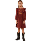 Girl's Ruffle Floral Embroidered Dress GY8847