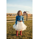Girl's Twisted Filly Denim Puff Snap Long Sleeve