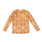 Girl's Twisted Filly Long Sleeve Cowgirl Flower Mesh Top