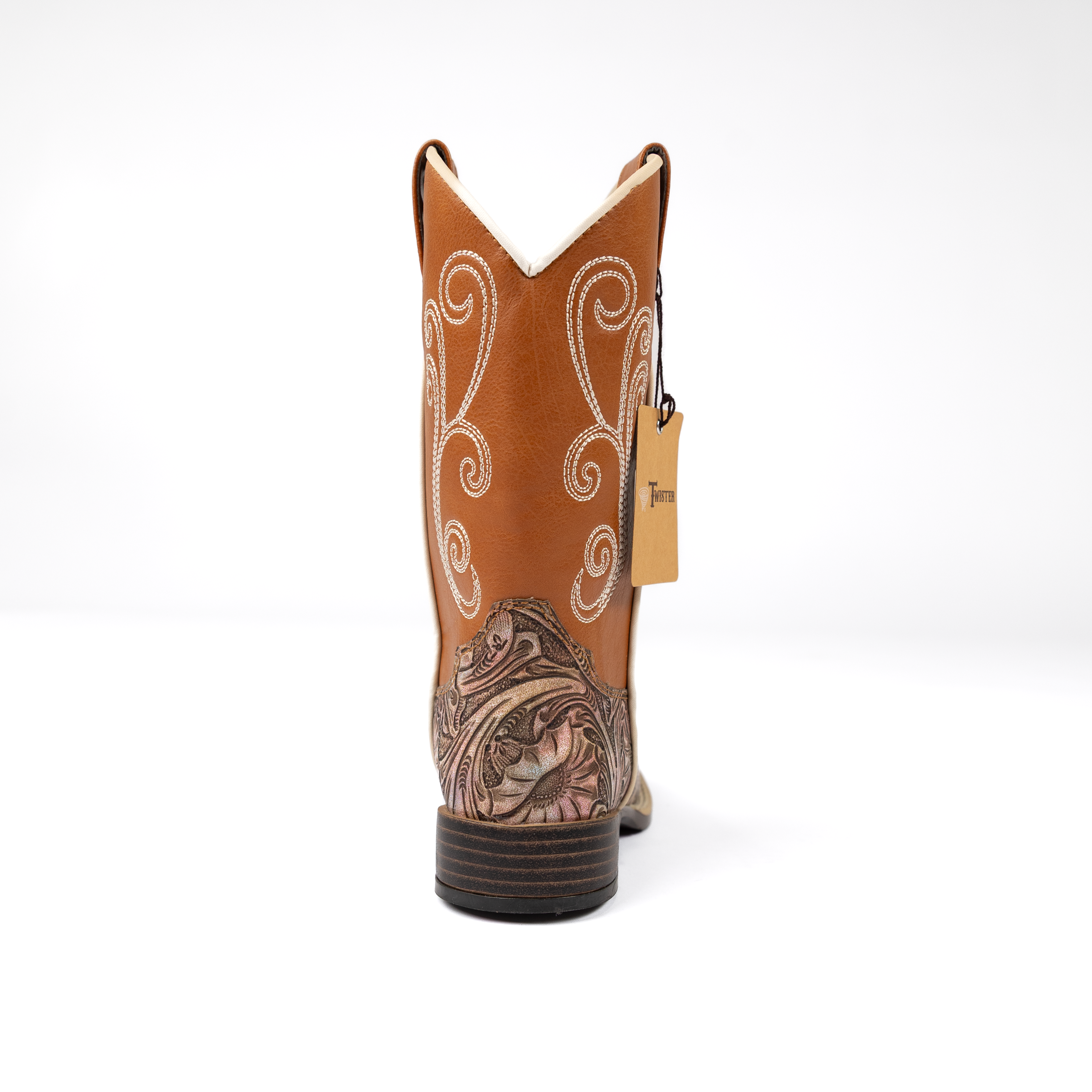 Girl's Twister Multi Colored Ivory Swirl Stitched Boots 446001697